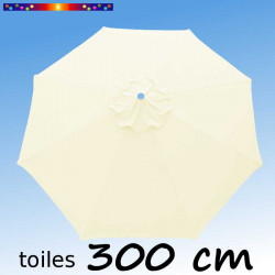 Toile de remplacement pour parasol 300 cm Ecru Crème