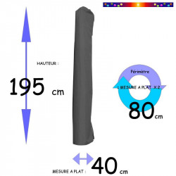 Housse de protection pour parasol Hauteur 195 cm x Largeur 40 cm : dimensions