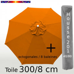 Pack : Toile 300/8 Orange Capucine + Housse 201x40/80