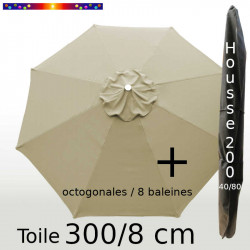 Pack : Toile 300/8 Soie Grège + Housse 200x40/80