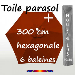 Pack : Toiles 300/6 Terracotta + Housse 195/40x80