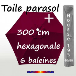 Pack : Toiles 300/6 Bordeaux + Housse 195/40x80