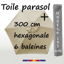 Pack : Toiles 300/6 Soie Grège + Housse 195/40x80
