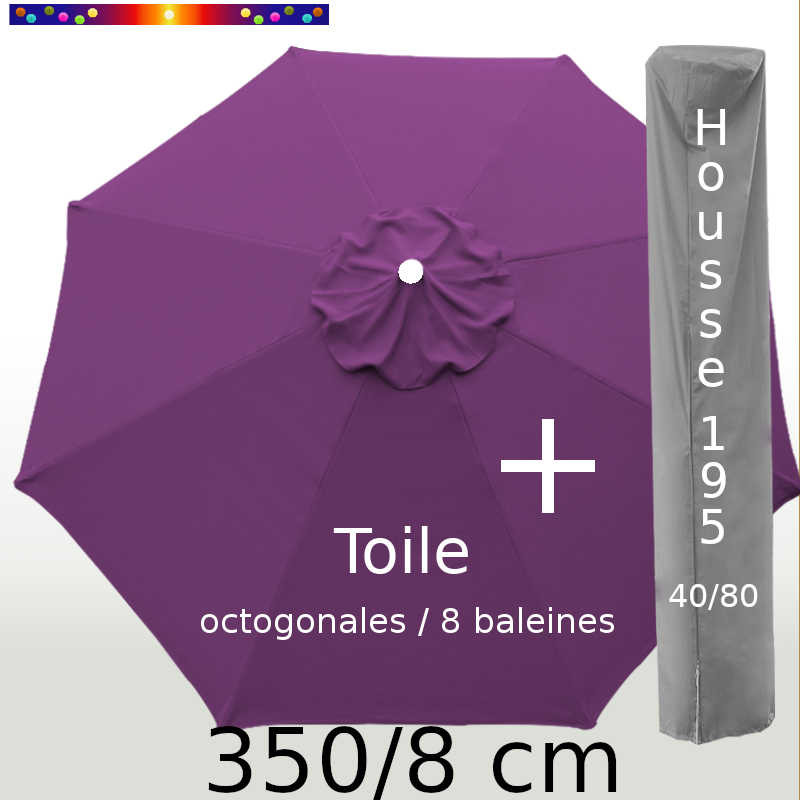 Pack : Toile 350/8 Violette + Housse 195x40/80