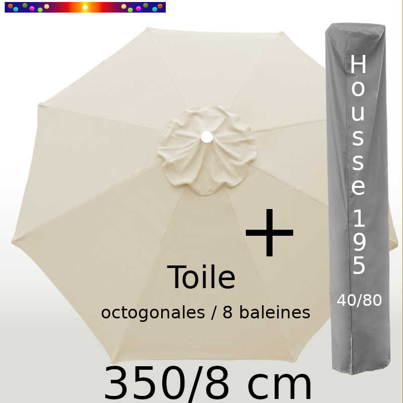 Pack : Toile 350/8 Soie Grège + Housse 195x40/80