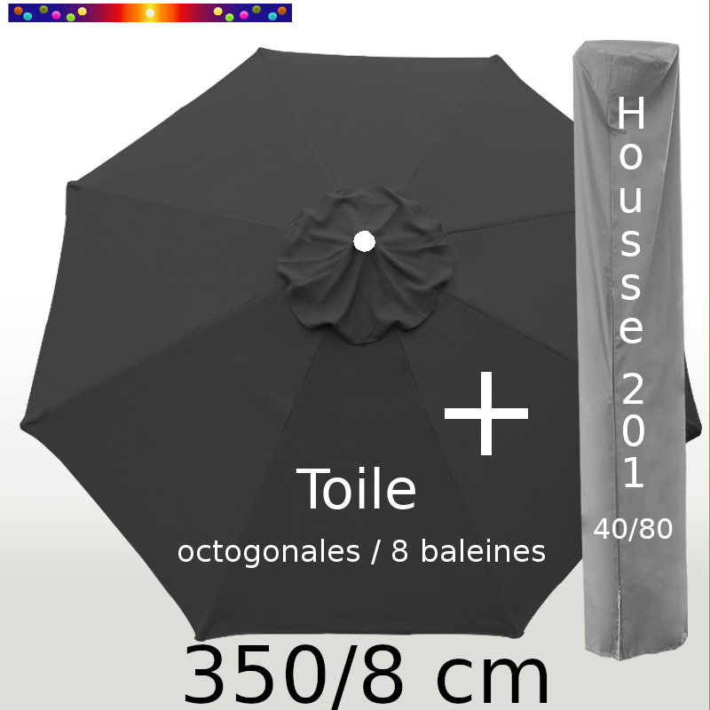 Pack : Toile 350/8 Gris + Housse 201x40/80