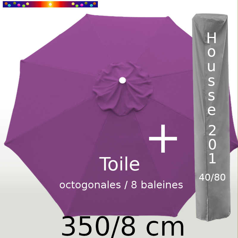 Pack : Toile 350/8 Violette + Housse 201x40/80