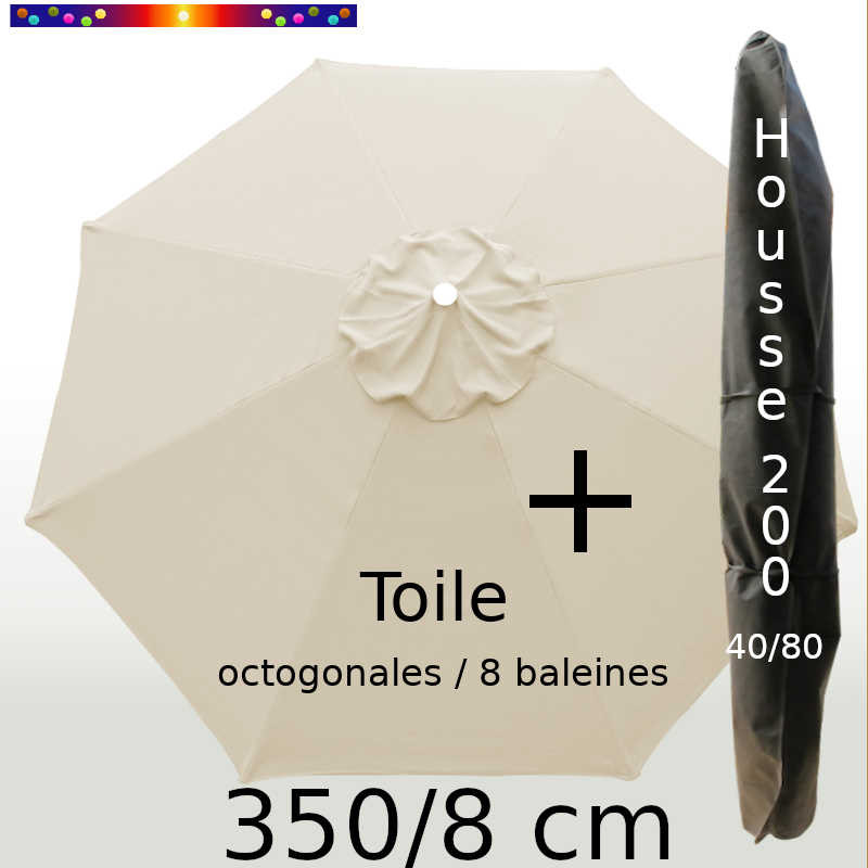 Pack : Toile 350/8 Soie Grège + Housse 200x40/80