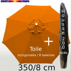 Pack : Toile 350/8 Orange Capucine + Housse 200x40/80