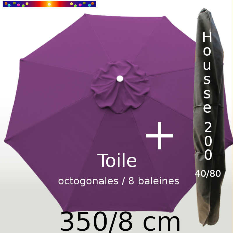 Pack : Toile 350/8 Violette + Housse 200x40/80