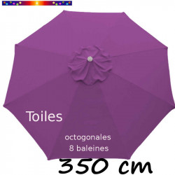 Toile de remplacement pour parasol 350 cm Violette : vue de dessus