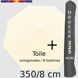Pack : Toile 350/8 Ecru Crème + Housse 225x40/80
