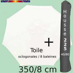 Pack : Toile 350/8 Blanc Jasmin + Housse 225x40/80