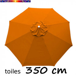 Toile de remplacement pour parasol 350 cm Orange Capucine vue de dessus