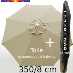 Pack : Toile 350/8 Soie Grège + Housse 250x50/100