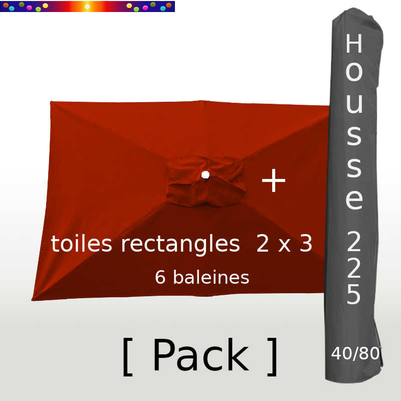 Pack : Toiles 200x300 Terracotta + Housse 225/40