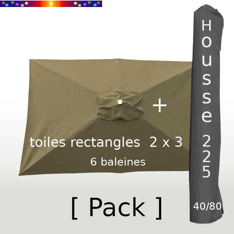 Pack : Toile 200x300 Taupe + Housse 225/40