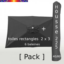 Pack : Toile 200x300 Gris Souris + Housse 225/40