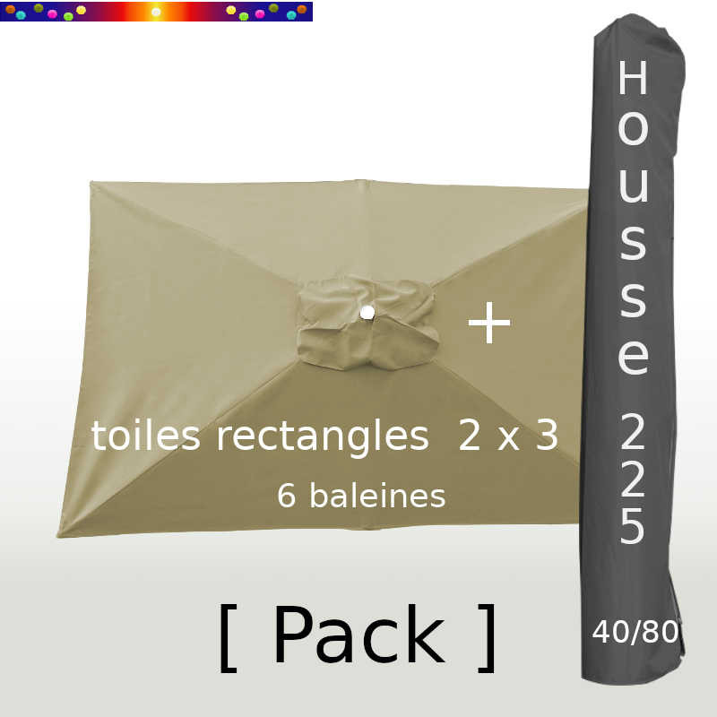 Pack : Toile 200x300 Soie Grège + Housse 225/40
