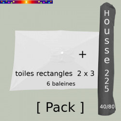 Pack : Toile 200x300 Blanc Jasmin + Housse 225/40