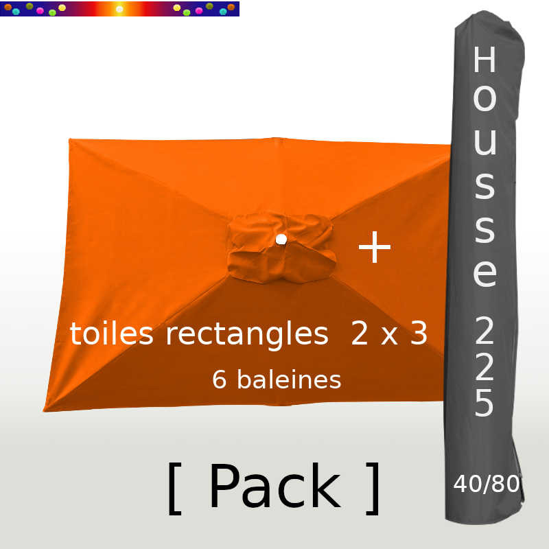 Pack : Toile 200x300 Orange Capucine + Housse 225/40