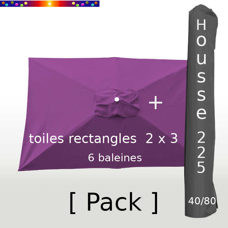 Pack : Toile 200x300 Violette + Housse 225/40