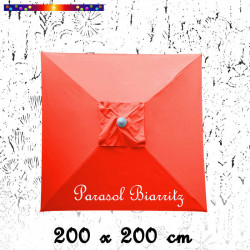 Parasol Biarritz Rouge Coquelicot 2x2