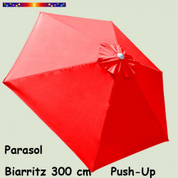Parasol Biarritz Rouge Coquelicot 300 cm Alu 