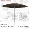 Parasol Biarritz Taupe 300 cm alu manivelle