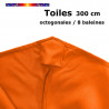 Toile Orange Capucine Ø300 cm (8 cotés-mât central Lacanau)