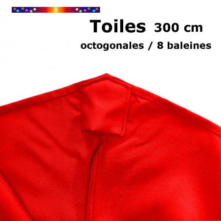 Toile Rouge Coquelicot pour parasol octogonal 300 cm : le fourreau de fixation