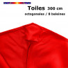 Toile Rouge Coquelicot Ø300 cm (8 cotés-mât central Lacanau)