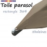 Toile Chamois pour parasol rectangle 3x4 : détail de la fixation de la toile en bout de baleine