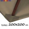 Toile polyester pour parasol carré 200x200 cm couleur Chamois : coté bas de la baleine