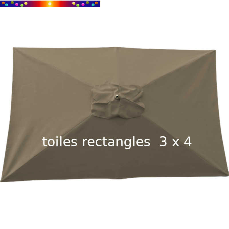 Toile de remplacement pour parasol rectangle 300x400 cm couleur Chamois