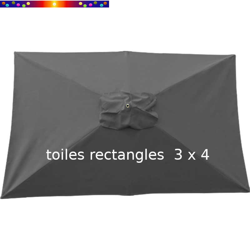 Toile de remplacement pour parasol rectangle 3x4 Gris Flanelle Toile de remplacement pour parasol rectangle 3x4 Gris Flanelle