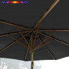 Parasol Lacanau Gris Flanelle 300 cm Bois : système d'ouverture vue de dessous