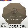 Parasol Lacanau Chamois 300 cm Bois Manivelle