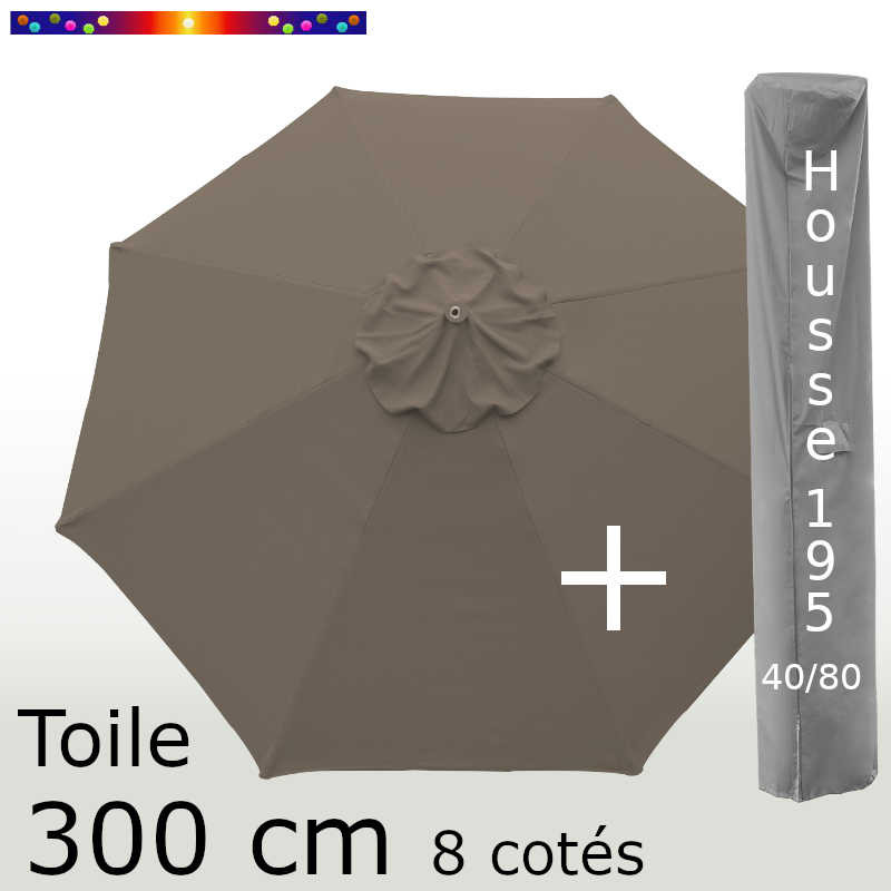 Pack : Toile 300/8 Chamois + Housse 195x40/80