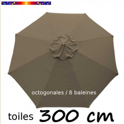 Toile de remplacement pour parasol Lacanau 300 cm couleur Chamois vue de dessus