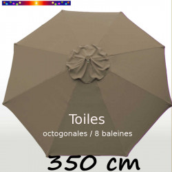 Toile Chamois pour parasol 350 cm octogonal :  vue de dessus