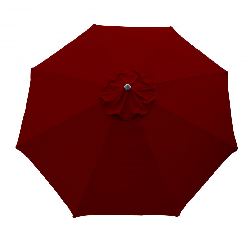 Parasol Lacanau rond (octogonal) Diamètre 300 cm en Aluminium avec Toile couleur Rouge Bordeaux:détail de la toile vue de dessus Parasol Lacanau rond (octogonal) Diamètre 300 cm en Aluminium avec Toile couleur Rouge Bordeaux:détail de la toile vue de dessus