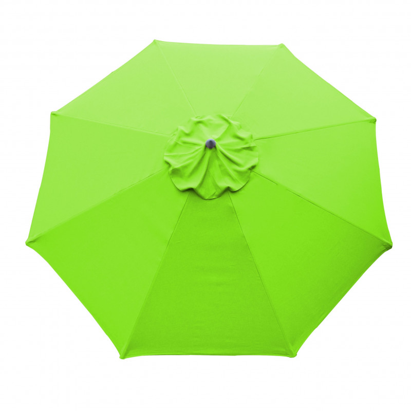 Parasol Lacanau rond (octogonal) Diamètre 300 cm en Aluminium à manœuvre par manivelle toile Vert Lime : parasol vu de dessus Parasol Lacanau rond (octogonal) Diamètre 300 cm en Aluminium à manœuvre par manivelle toile Vert Lime : parasol vu de dessus