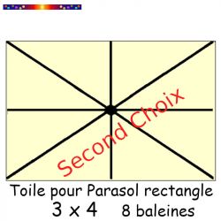 Toile ( second choix ) Ecru Crème pour parasol rectangle 3x4