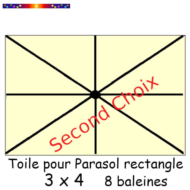 Toile ( second choix ) Ecru Crème pour parasol rectangle 3x4