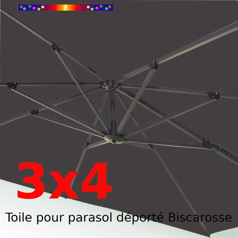 Toile 3x4 Gris (Rectangle) pour Parasol Déporté Toile 3x4 Gris (Rectangle) pour Parasol Déporté