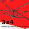 Toile 3x4 Rouge Coquelicot (Rectangle) pour Parasol Déporté