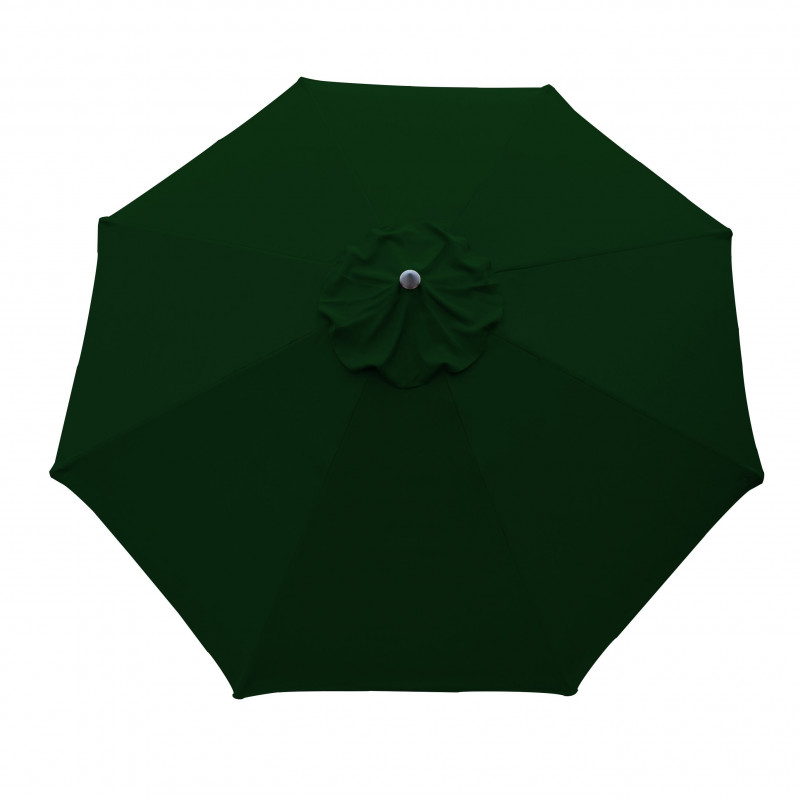 Parasol Lacanau rond (octogonal) Diamètre 300 cm en Aluminium à manœuvre par manivelle toile Vert Pinède : parasol vu de dessus Parasol Lacanau rond (octogonal) Diamètre 300 cm en Aluminium à manœuvre par manivelle toile Vert Pinède : parasol vu de dessus