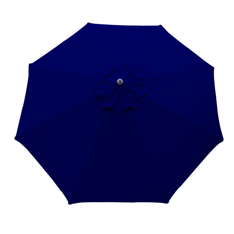 Parasol Lacanau rond (octogonal) Diamètre 300 cm en Aluminium à manœuvre par manivelle toile Bleu Marine : parasol vu de dessus Parasol Lacanau rond (octogonal) Diamètre 300 cm en Aluminium à manœuvre par manivelle toile Bleu Marine : parasol vu de dessus