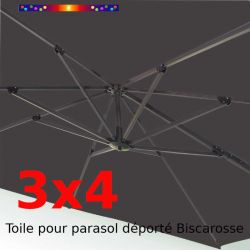 Toile 3x4 Gris (Rectangle) pour Parasol Déporté